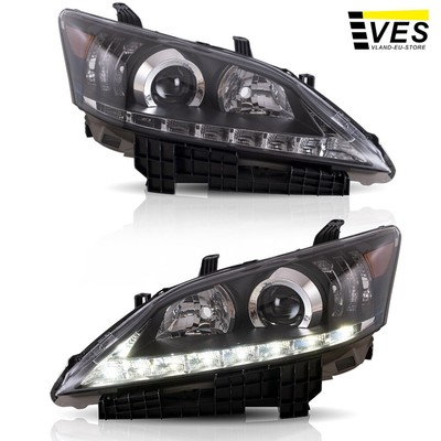 2X Headlights w/LED DRL For Lexus ES350 2010-2012 Black Housing Reflective Bowl