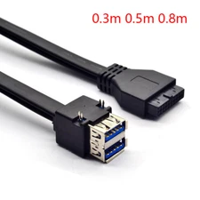 Connectors 19Pin Female Header to Dual USB 3.0 Front Panel Cable With Fixed Feet