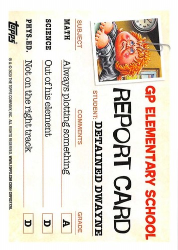 GARBAGE PAIL KIDS 2020 TARDE TO SCHOOL BORDO VERDE PARALLELO PICK-A-CARD GPK W@W - Foto 53 di 401