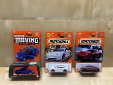 Matchbox Moving Parts Tesla Model 3 Blue White 2024 Red Roadster Lot