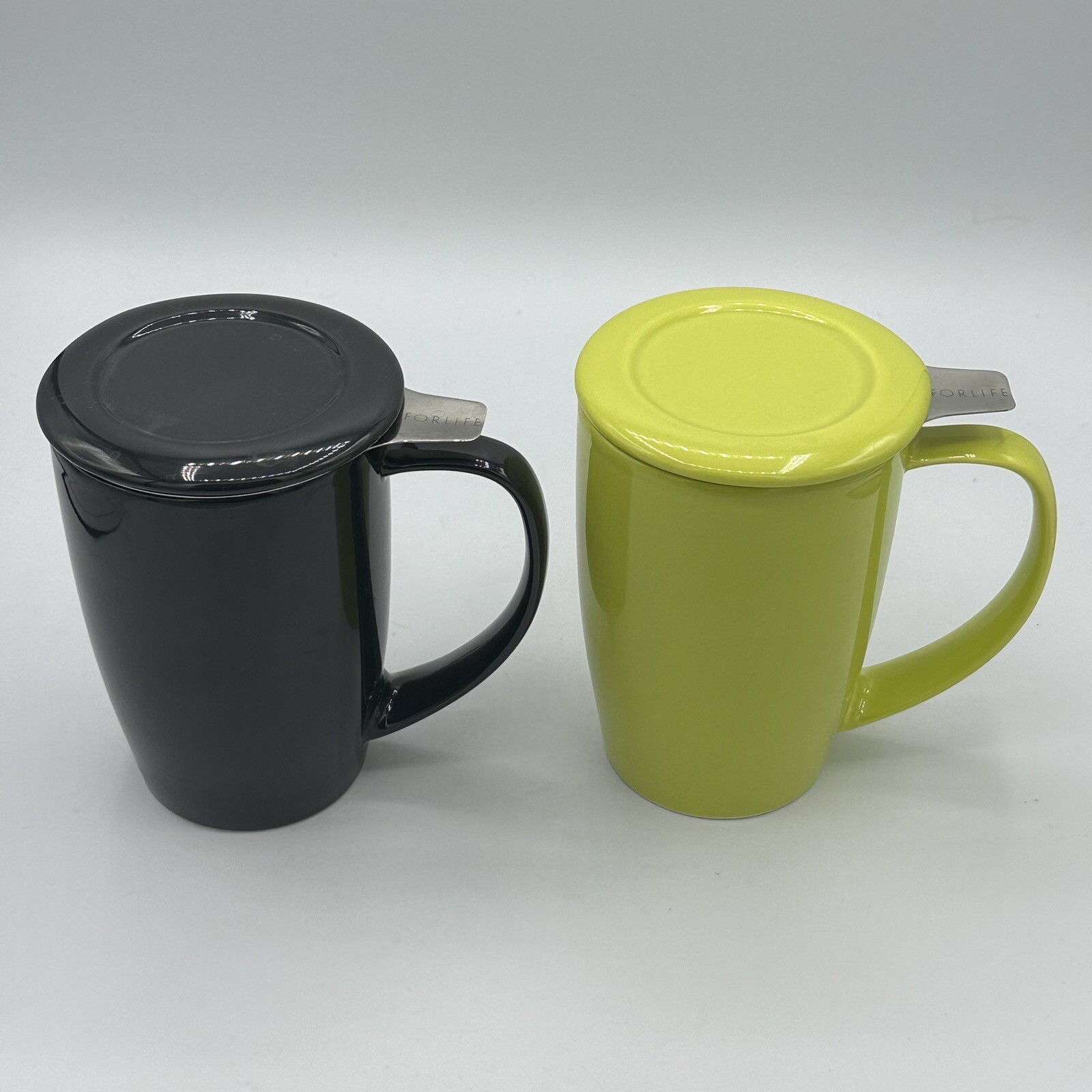 FORLIFE Curve Tall Tea Mug with Infuser and Lid 15 ounces Green And Dark Gray