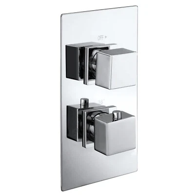 CUBE Chrome 1 Outlet Concealed Thermostatic Shower Valve with Dual Control BeBa_26806