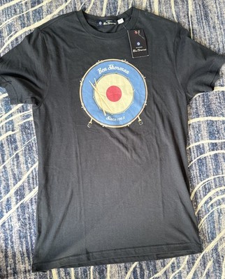 Ben Sherman Signature Target drum Navy T-Shirt Small Boys Age 6-7