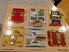 Melissa and Doug Latches And Locks Board Wooden Puzzle Motor Skills Educational