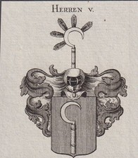 Herren Wappen coat of arms Adel Heraldik Kupferstich 1820