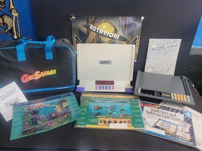Vintage GeoSafari Electronic Learning Game EI 8865 w Bag 4 Complete Card Sets !!