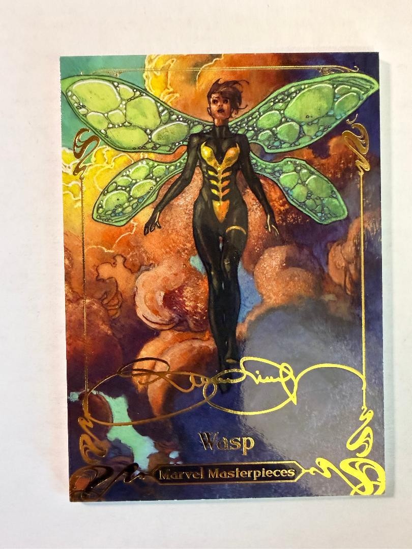 2018 Upper Deck Marvel Masterpieces Tier 1 Gold signature Wasp #37 Card