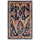 2'x3' Navy Blue Bijar Garus Design Aryana Grade Wool Hand Knotted Mat Rug 2407