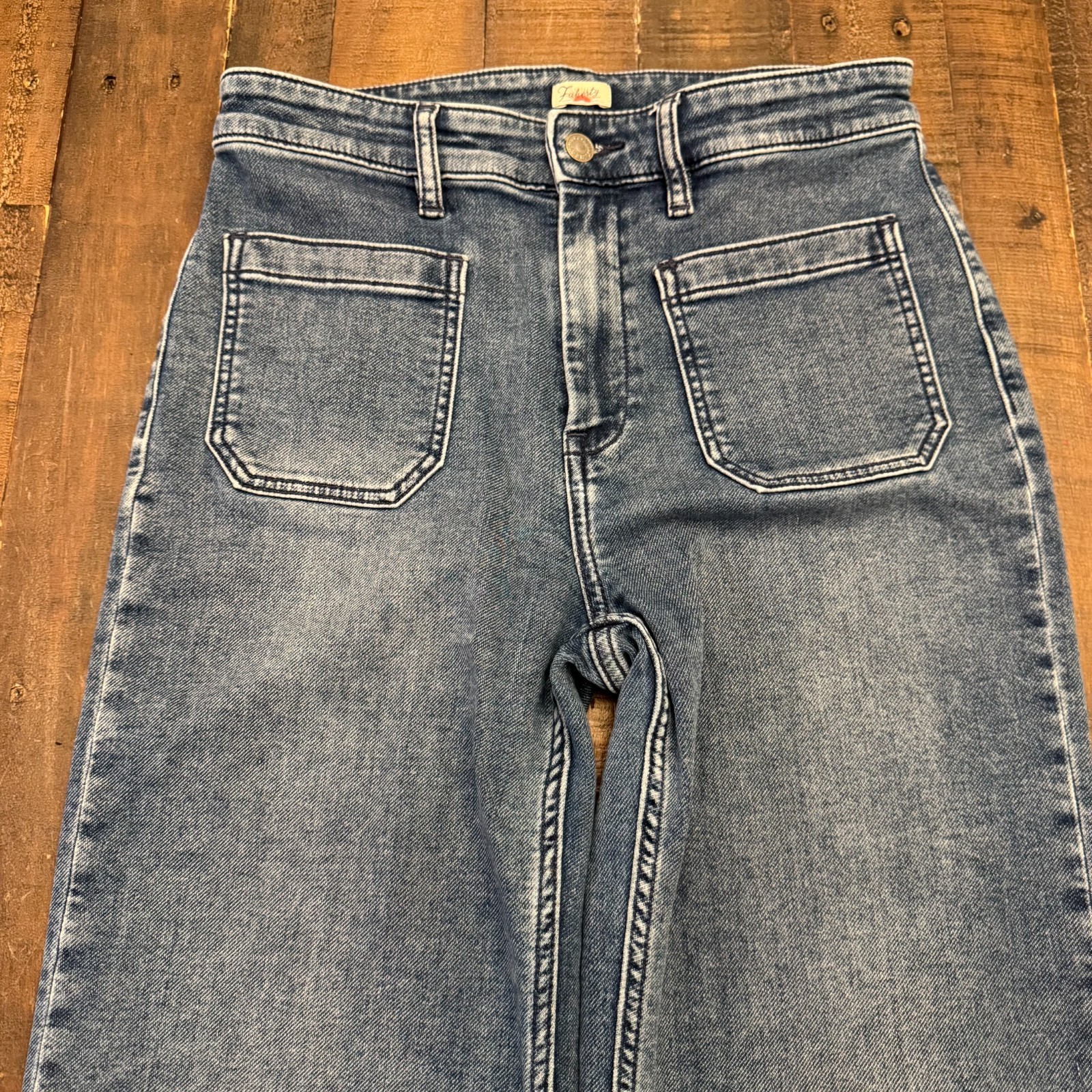 Faherty Stretch Terry Patch Pocket Flare Pant Sli… - image 3