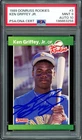 Ken Griffey Jr. Signed 1989 Donruss Rookies Card #3 Mariners PSA 9 Sig GM 10
