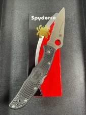 Spyderco Endura 4 Thin Blue Line VG10 Satin Combo Blade Black FRN C10FPSBKBL