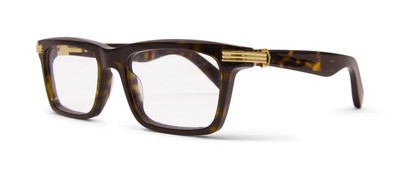 CARTIER  CT0420O-002 Havana Gold Square Eyeglasses 53mm AUTHENTIC