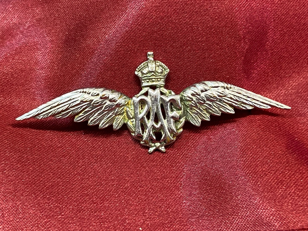 RAF Pilot Wings Sweetheart Brooch In Sweetheart Brooches / Badges - Foto 12