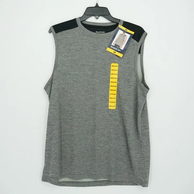 Reebok Men's Tech Tank Speedwick Sleeveless T-Shirt M Gray Black Logo NWT - image 1 of 4