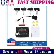 Android USB TPMS Car Tire Pressure Monitoring System Wireless 4pcs Sensors