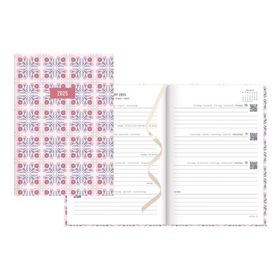 Letts of London Morocco A5 Weekly and Monthly Planner, Pink, Week-to-View