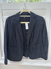 NWT Ann Taylor Women  s Black Eyelet Blazer Jacket Size 2