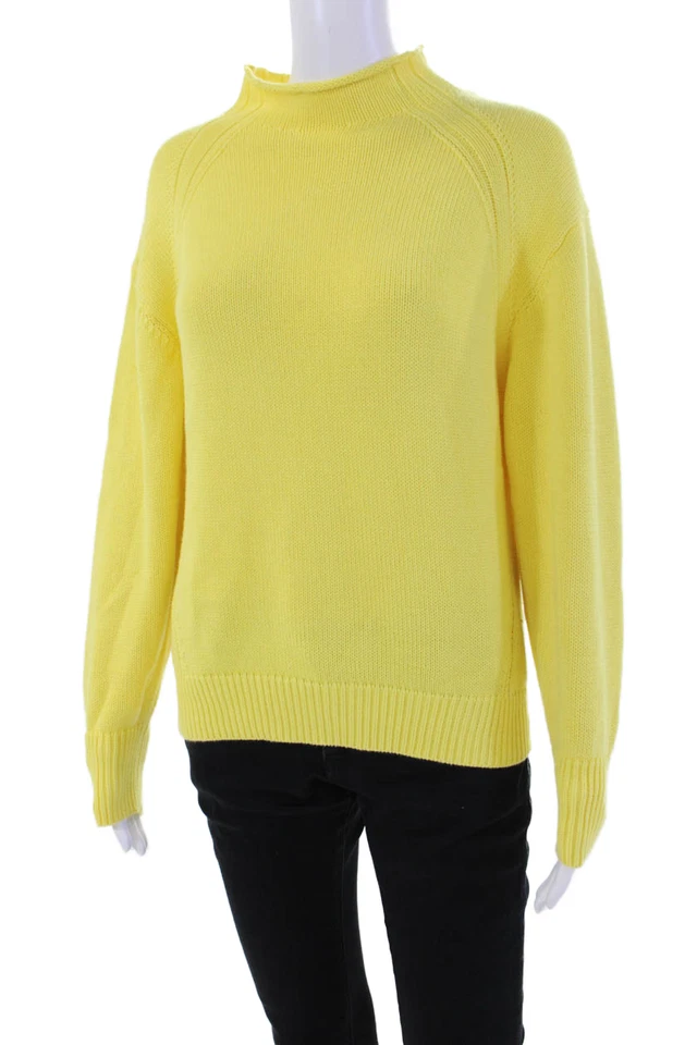 Suéter Top Pullover Cuello Alto Tejido Algodón 525 America Mujer Amarillo Talla S Foto 2 de 4