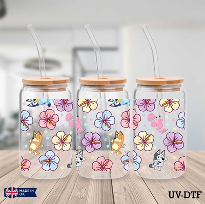 Bluey UV DTF Aufkleber - 16oz Libbey Dose Glasfolie yd204