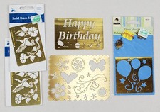 Lot Of 5 Brass Stencils - Embossing Arts Crafts