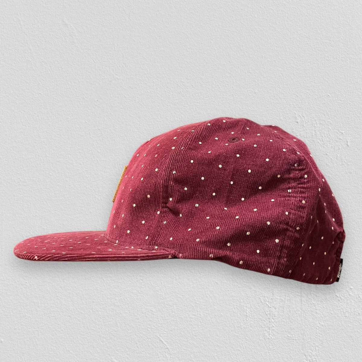 Stussy Capz Textured Corduroy Cap Red Polka Dot SnapBack