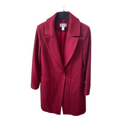 Rick Cardona Mantel Damen Gr 40 Rot Wollmix Blazermantel Elegant Herbst Winter