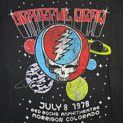 Grateful Dead Shirt Mens XL Black 1978 Tour Skull Rock Music Concert Space NWT