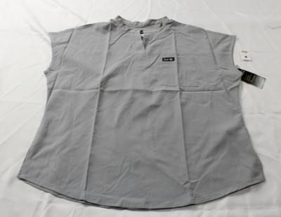 Koi Basics Women's Ari 1-Pocket Modern Scrub Top MS7 Platinum Gray Large NWT