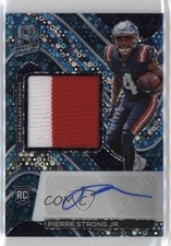 2022 Spectra Rookie Neon Blue Prizm 37/60 Pierre Strong Jr #236 Patch Auto 1b30