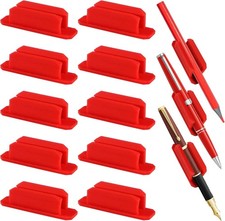 10Pack Adhesive Pen Holder for Desk, Silicone Pencil Holder for Classroom,Teache