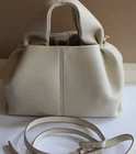Polene Numero Neuf Textured Leather Bag Satchel in Off White Chalk?
