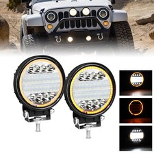 Pair 5 Inch Round Led Work Lights Pods Spot Flood Combo Fog Lamp Offroad Driving