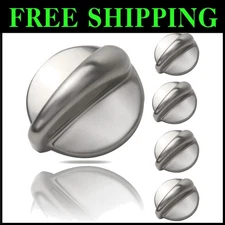 5 Pack Stainless Steel Replacement Knobs for GE Profile Stoves - Easy Install