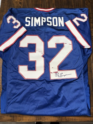 #ad #ad CONFISCATED O.J. SIMPSON AUTOGRAPHED BILLS JERSEY Previously Owned By OJ $650.00