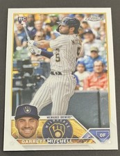 2023 Topps Chrome Base Card 110 Garrett Mitchell Milwaukee Brewers RC
