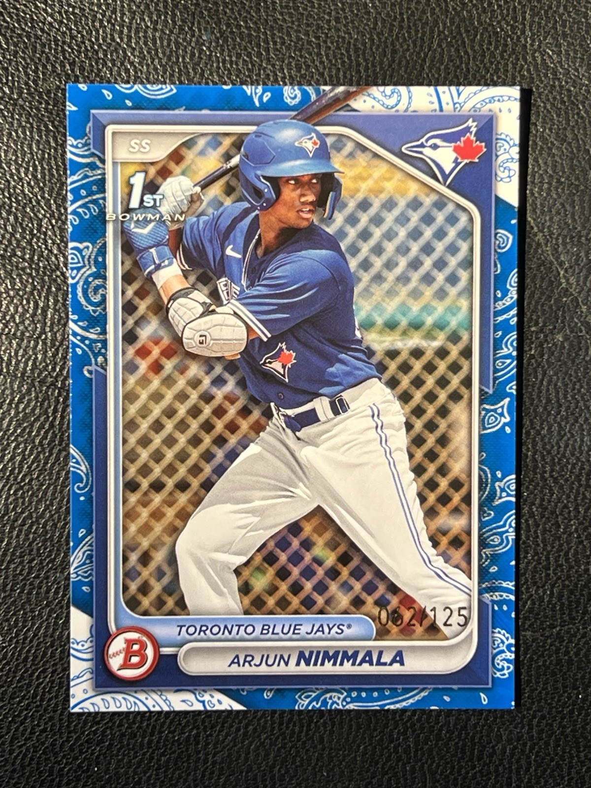 ARJUN NIMMALA 2024 Bowman Paper Blue Pattern 62/125 BP-142 1st