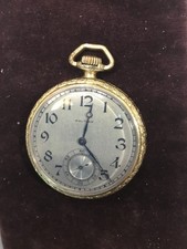Mens Waltham 14k gold filled pocket watch and chain