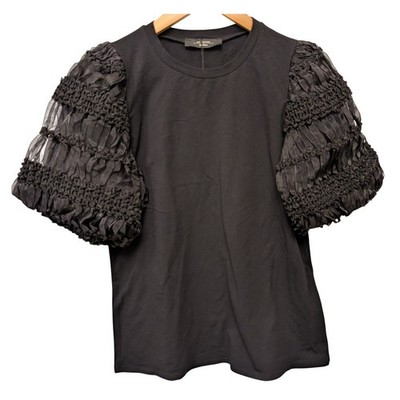WEEKEND Max Mara On Set By Gabriella Pescucci Puff Sleeve Blouse Top Black