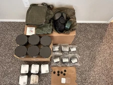 US Army M40 Gas Mask With 12 NEW Canister Filters