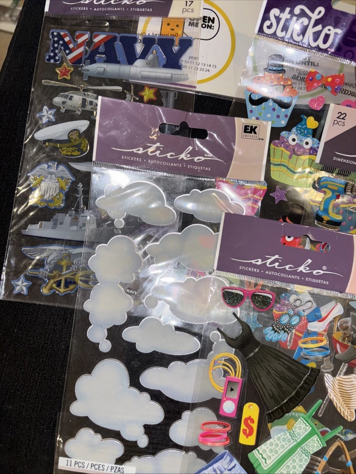 Huge Lot Sticko Scrapbooking Stickers Crafts 30 Packs New - Image 3 of 4