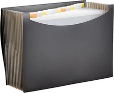 Amazon Basics Expanding Organizer File Folder, Letter Size - 1-Pack, Black 