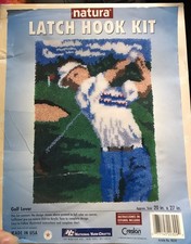 Natura Latch Hook Rug Kit Golf Lover R059 20"X27" New Open Box
