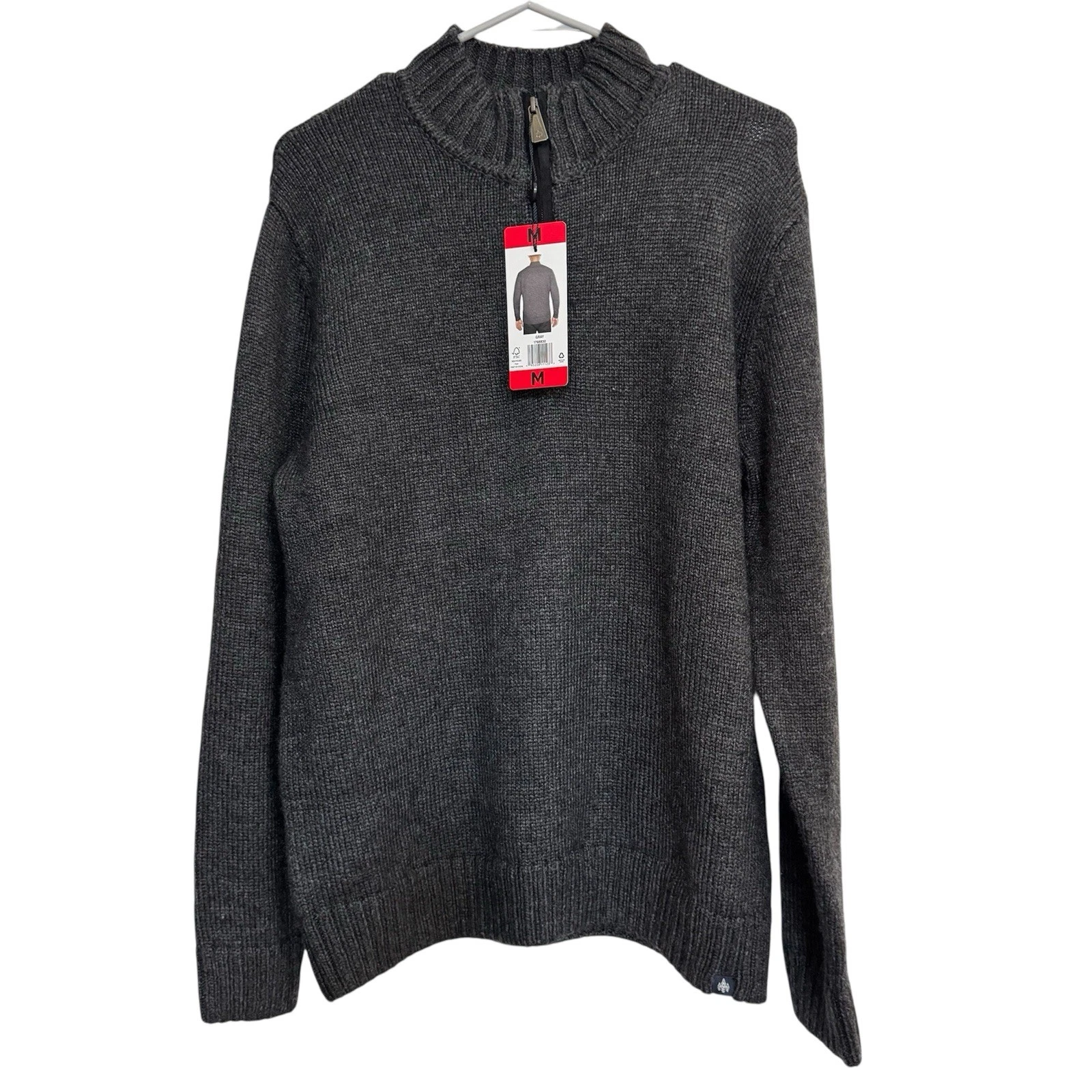 Rainforest Men’s Pullover Sweater Size M Wool Blend Knit 1/4 Zip Soft Gray
Opens in a new window or