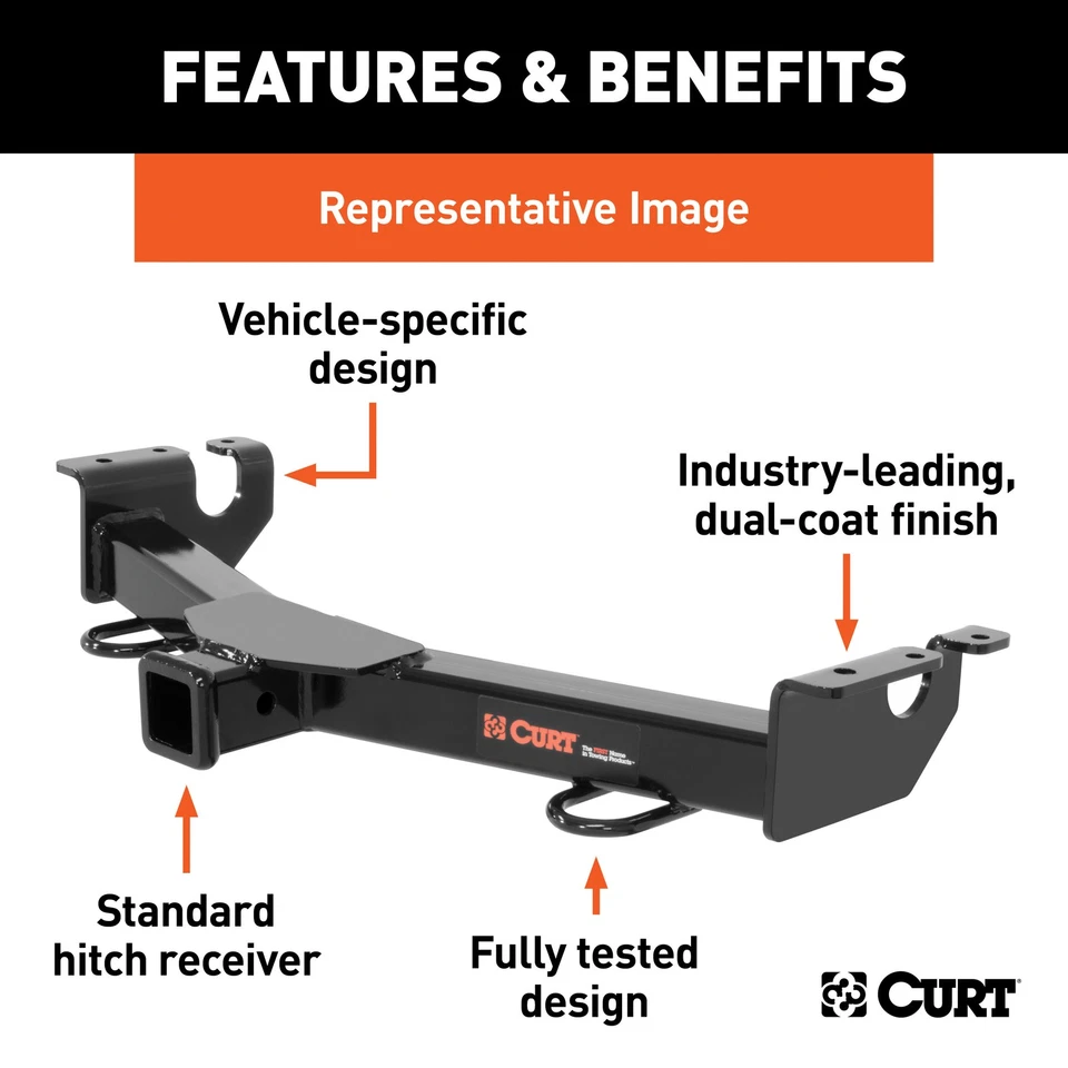 CURT Front Trailer Hitch Cargo Carrier 2in Receiver for 1997-2006 Jeep Wrangler Foto 3 de 4