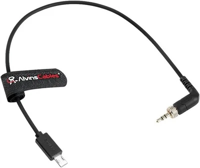 ALVIN'S CABLES Lock 3,5mm TRS zu Micro USB Timecode Kabel für Sony Deity Tentacle 35cm 13,8in