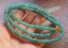 Video Certified Natural A Jade Jadeite Circle Bead Necklace 24 inches 124624 TS