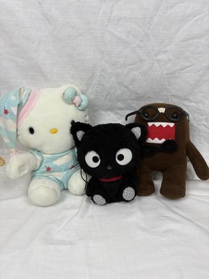 Vtg Y2K Sanrio Hello Kitty Domo Chococat Scene Plushies Plushie Lot Of 3 cleaned