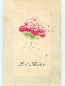 1910 Embossed Beautiful Little Rose Flower Bouquet Best Wishes O9135 Ebay