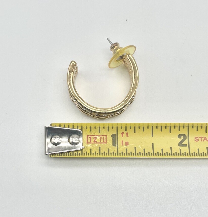 Kenneth J Lane KJL Gold Tone Crystal Hoop Earrings - image 6