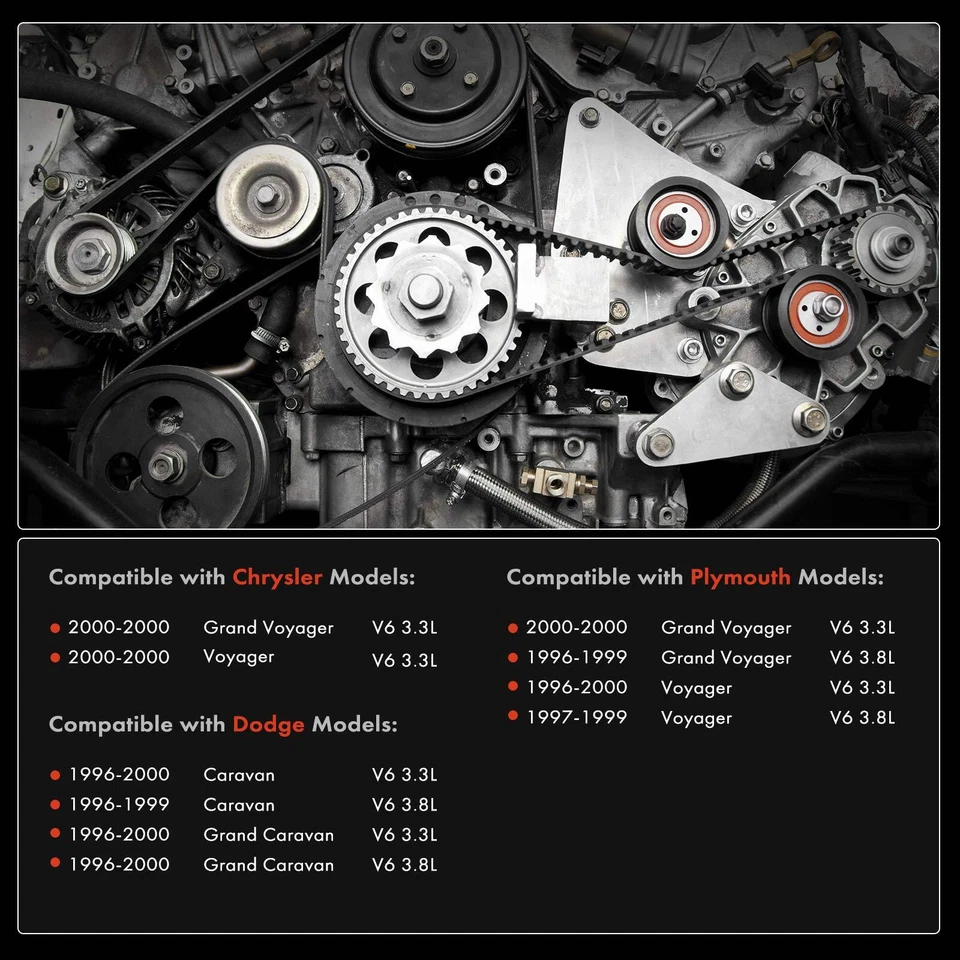 Комплект компонентов привода ремня змеевика 3x для Dodge Grand Caravan Plymouth Chrysler - Изображение 2 из 4